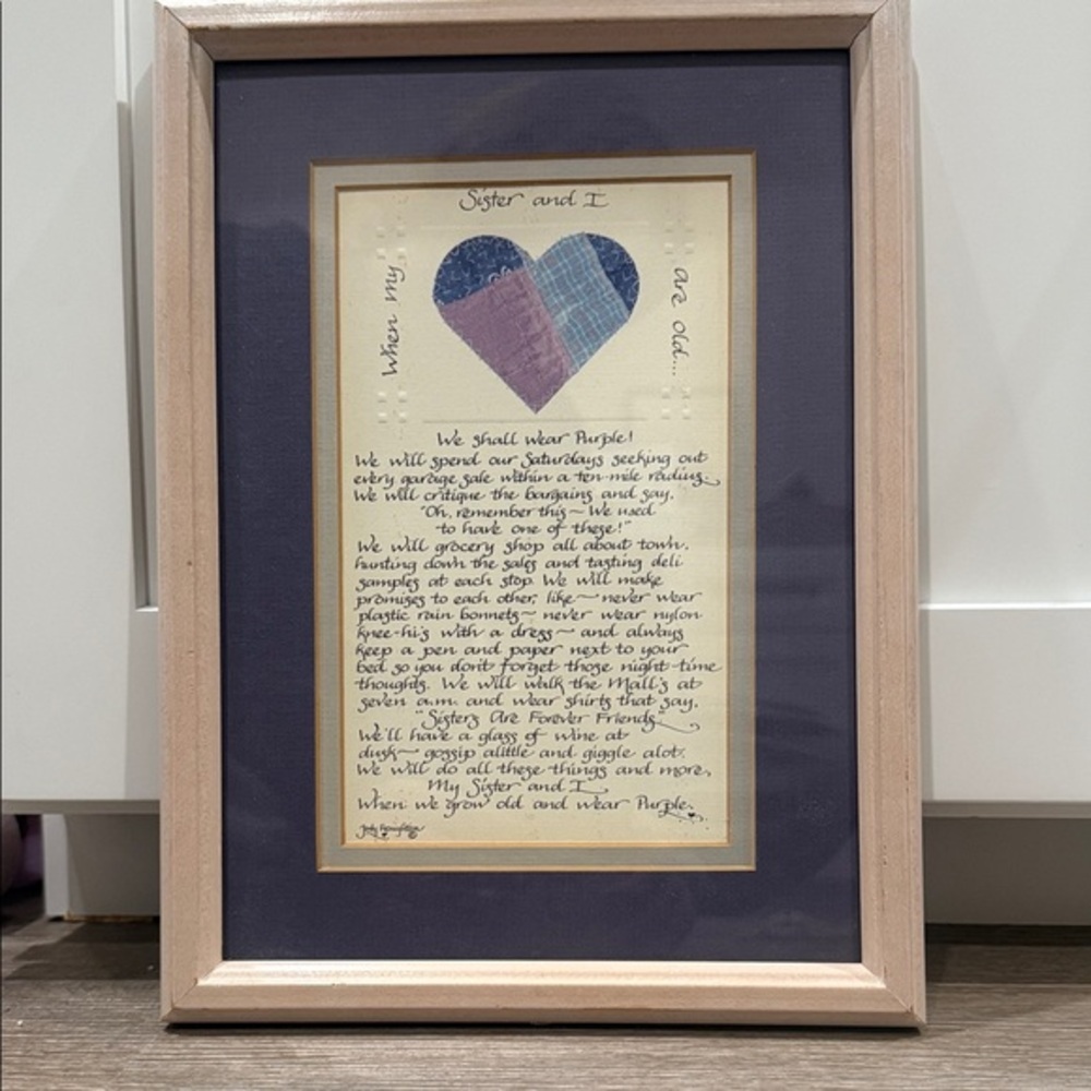 Michaels Framed Heart Wall Art - Blue and Cream